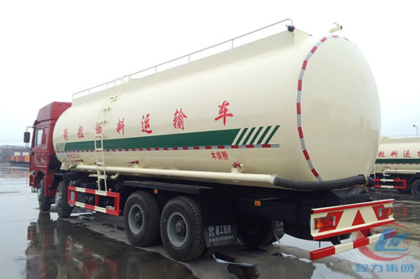 陜汽德龍F(tuán)3000前四后八國(guó)五41方粉粒物料運(yùn)輸車(chē)側(cè)面圖